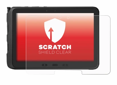 Abbildung des Geräts Samsung Galaxy Tab Active Pro mit einer Vielzahl des Displayschutzes.