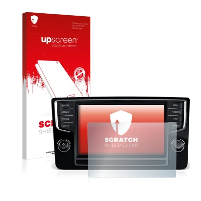 Vorderseite einer Produktverpackung mit dem Markenlogo upscreen. Daneben ist das Gerät Volkswagen Golf Sportsvan 2015 Discover