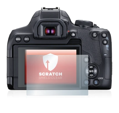 Abbildung des Geräts Canon EOS 850D mit einer Vielzahl des Displayschutzes.