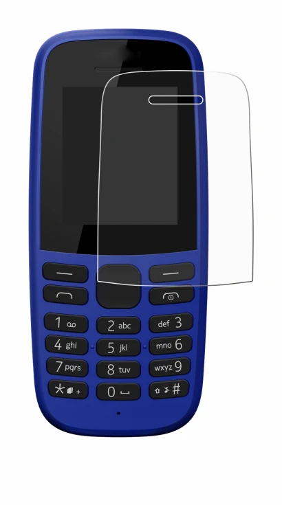 Abbildung des Geräts Nokia 105 DS 2019 mit einer Vielzahl des Displayschutzes.