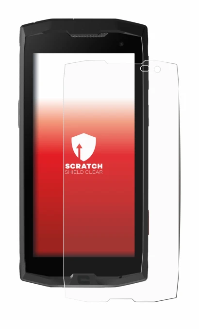 Abbildung des Geräts Crosscall Core M4 mit einer Vielzahl des Displayschutzes.