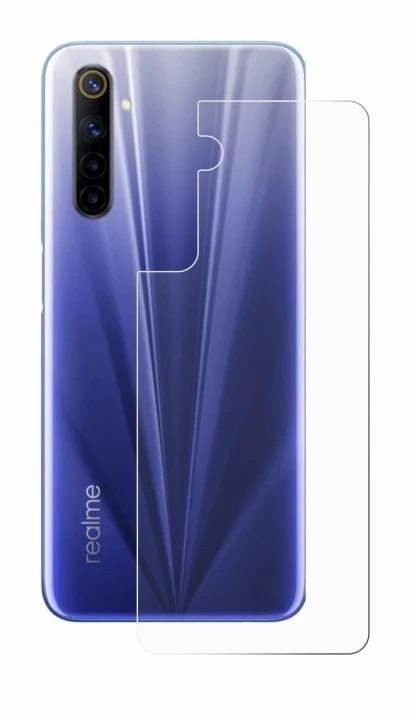 Abbildung des Geräts realme 6 (Rückseite) mit einer Vielzahl des Displayschutzes.