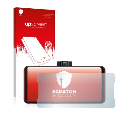 Vorderseite einer Produktverpackung mit dem Markenlogo upscreen. Daneben ist das Gerät Lenovo Legion Duel mit dem zugehörigen 