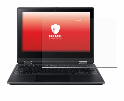 Abbildung des Geräts Acer TravelMate Spin B3 mit einer Vielzahl des Displayschutzes.