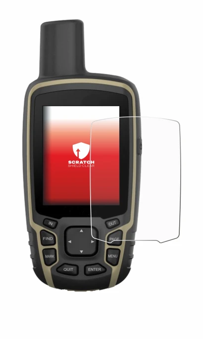 Abbildung des Geräts Garmin GPSMAP 65 mit einer Vielzahl des Displayschutzes.