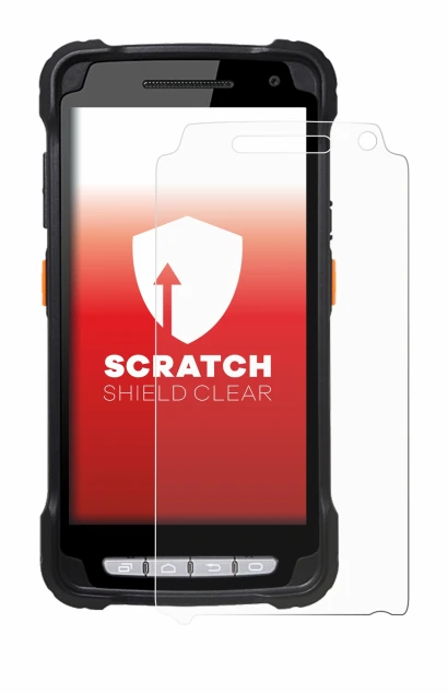 Abbildung des Geräts Point Mobile PM90 mit einer Vielzahl des Displayschutzes.