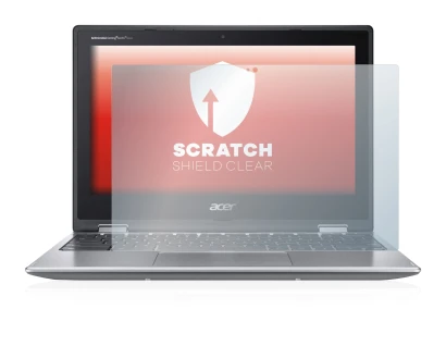 Abbildung des Geräts Acer Chromebook Spin 311 mit einer Vielzahl des Displayschutzes.