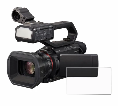 Abbildung des Geräts Panasonic HC-X2000 mit einer Vielzahl des Displayschutzes.