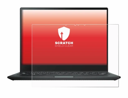 Abbildung des Geräts ASUS Rog Flow X13 2022 mit einer Vielzahl des Displayschutzes.