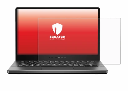 Abbildung des Geräts ASUS ROG Zephyrus G14 GA401 mit einer Vielzahl des Displayschutzes.