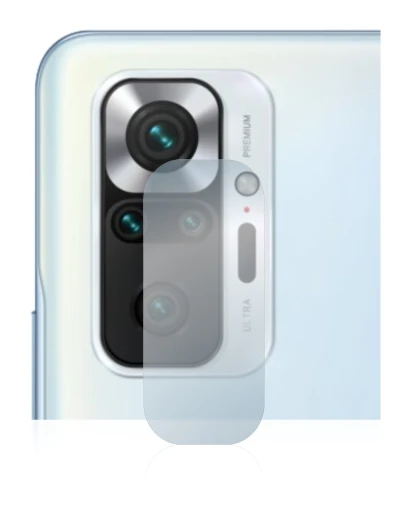 Abbildung des Geräts Xiaomi Redmi Note 10S (NUR Kameraschutz) mit einer Vielzahl des Displayschutzes.