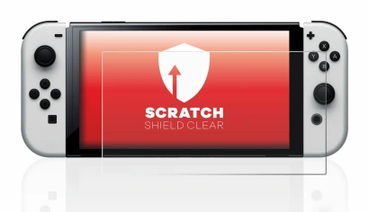 Abbildung des Geräts Nintendo Switch OLED-Modell mit einer Vielzahl des Displayschutzes.