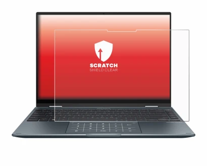 Abbildung des Geräts ASUS ZenBook 14 Flip OLED mit einer Vielzahl des Displayschutzes.