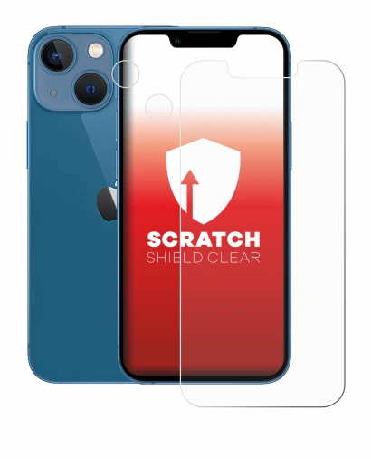 Abbildung des Geräts Apple iPhone 13 mini (Display+Kamera) mit einer Vielzahl des Displayschutzes.
