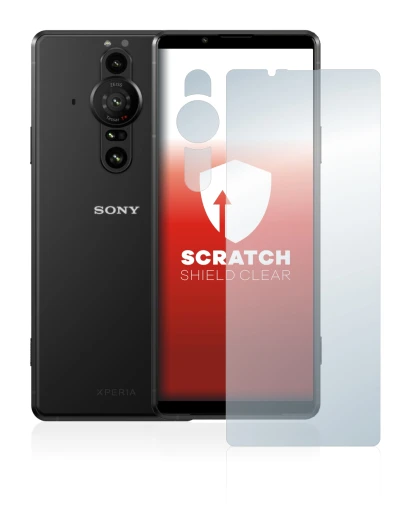 Abbildung des Geräts Sony Xperia Pro-I (Display+Kamera) mit einer Vielzahl des Displayschutzes.