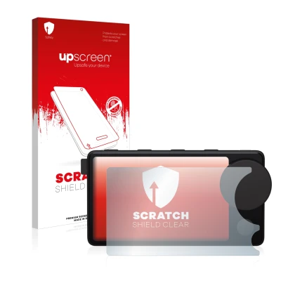 Vorderseite einer Produktverpackung mit dem Markenlogo upscreen. Daneben ist das Gerät Spotify Car Thing mit dem zugehörigen D