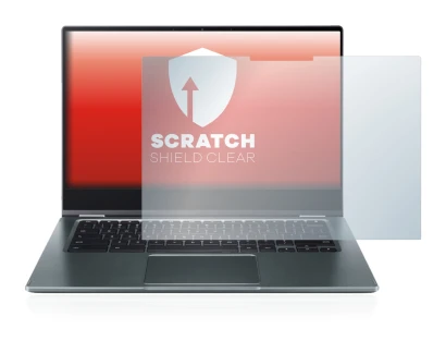 Abbildung des Geräts Acer Chromebook Spin 514 mit einer Vielzahl des Displayschutzes.