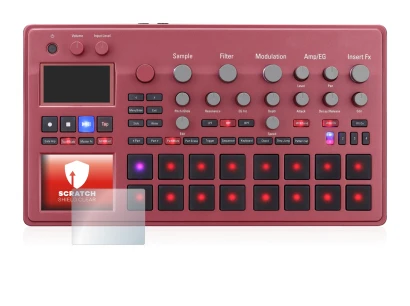 Abbildung des Geräts KORG electribe Sampler mit einer Vielzahl des Displayschutzes.