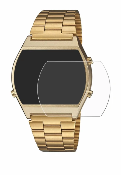 Abbildung des Geräts Casio Retro B640WB mit einer Vielzahl des Displayschutzes.