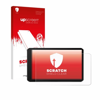 Vorderseite einer Produktverpackung mit dem Markenlogo upscreen. Daneben ist das Gerät Garmin DriveCam 76 mit dem zugehörigen