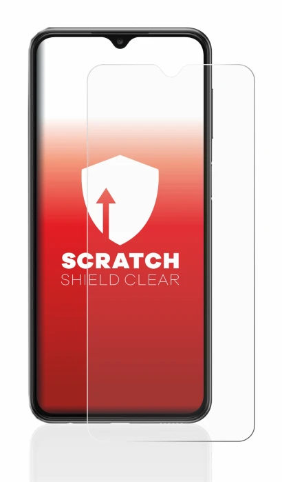 Abbildung des Geräts Samsung Galaxy A23 5G mit einer Vielzahl des Displayschutzes.