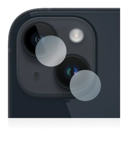 Abbildung des Geräts Apple iPhone 14 Plus (NUR Kameraschutz) mit einer Vielzahl des Displayschutzes.