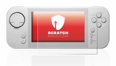 Abbildung des Geräts Evercade EXP mit einer Vielzahl des Displayschutzes.