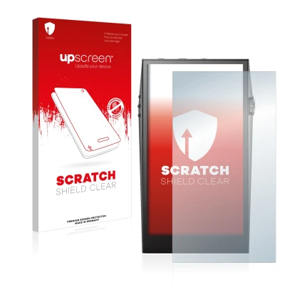 Vorderseite einer Produktverpackung mit dem Markenlogo upscreen. Daneben ist das Gerät Astell&Kern SP3000 mit dem zugehörigen