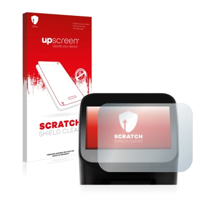 Vorderseite einer Produktverpackung mit dem Markenlogo upscreen. Daneben ist das Gerät Shaper Origin Gen1 mit dem zugehörigen