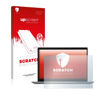 Vorderseite einer Produktverpackung mit dem Markenlogo upscreen. Daneben ist das Gerät Lenovo ThinkPad T14s Gen 3 mit dem zuge