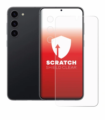 Abbildung des Geräts Samsung Galaxy S23 (Display+Kamera) mit einer Vielzahl des Displayschutzes.