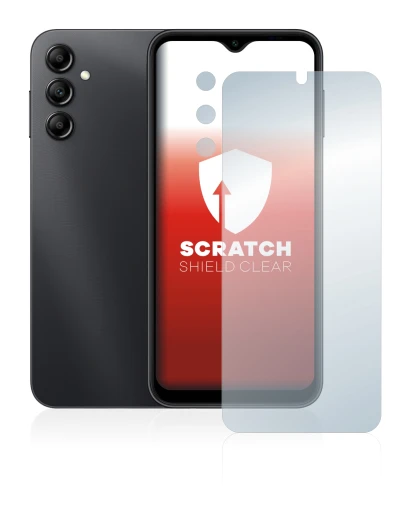 Abbildung des Geräts Samsung Galaxy A14 5G (Display+Kamera) mit einer Vielzahl des Displayschutzes.