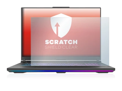 Abbildung des Geräts ASUS ROG Strix G18 G814 2023 mit einer Vielzahl des Displayschutzes.