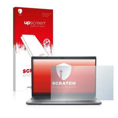 Vorderseite einer Produktverpackung mit dem Markenlogo upscreen. Daneben ist das Gerät Dell Latitude 5530 mit dem zugehörigen
