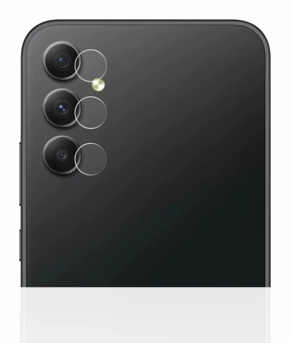 Abbildung des Geräts Samsung Galaxy A34 5G (NUR Kameraschutz) mit einer Vielzahl des Displayschutzes.