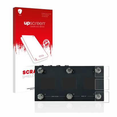 Vorderseite einer Produktverpackung mit dem Markenlogo upscreen. Daneben ist das Gerät Morningstar MC6 Pro mit dem zugehörigen