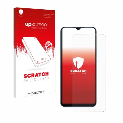 Vorderseite einer Produktverpackung mit dem Markenlogo upscreen. Daneben ist das Gerät Honor 70 Lite mit dem zugehörigen Displ