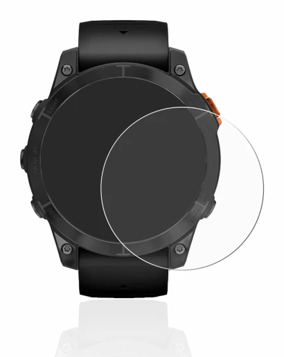 Abbildung des Geräts Garmin Fenix 7 Pro Solar (47 mm) mit einer Vielzahl des Displayschutzes.