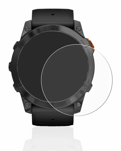 Abbildung des Geräts Garmin Fenix 7X Pro Solar (51 mm) mit einer Vielzahl des Displayschutzes.