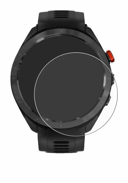 Abbildung des Geräts Garmin Approach S70 (47 mm) mit einer Vielzahl des Displayschutzes.