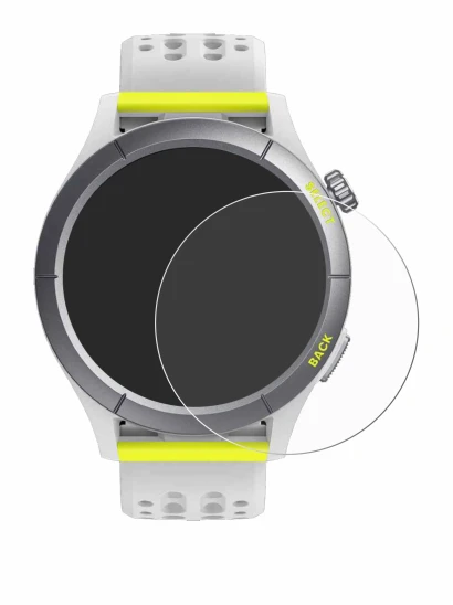 Abbildung des Geräts Huami Amazfit Cheetah mit einer Vielzahl des Displayschutzes.