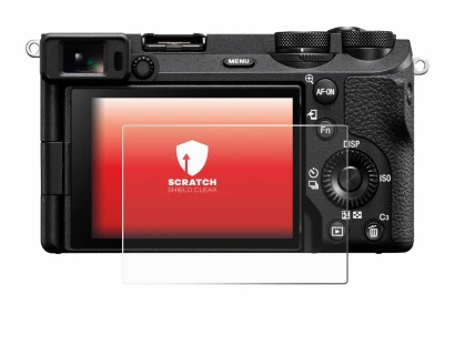 Abbildung des Geräts Sony Alpha 6700 mit einer Vielzahl des Displayschutzes.