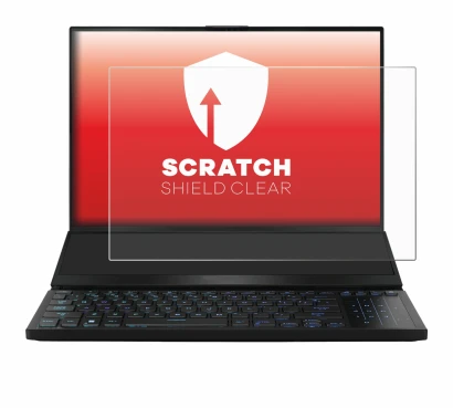 Abbildung des Geräts ASUS ROG Zephyrus Duo 16 2023 mit einer Vielzahl des Displayschutzes.