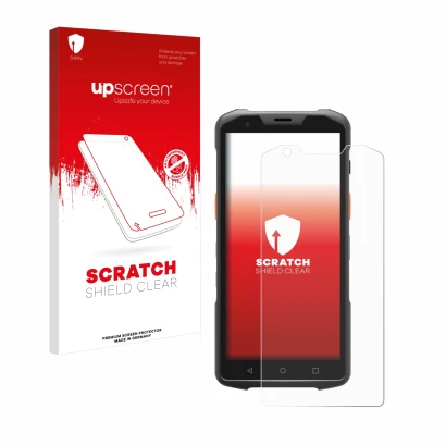 Vorderseite einer Produktverpackung mit dem Markenlogo upscreen. Daneben ist das Gerät Sunmi L2s Pro mit dem zugehörigen Displ