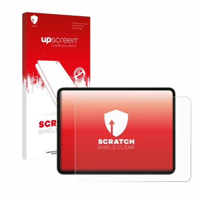 Vorderseite einer Produktverpackung mit dem Markenlogo upscreen. Daneben ist das Gerät OnePlus Pad Go mit dem zugehörigen Disp
