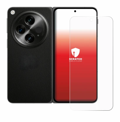 Abbildung des Geräts OnePlus Open mit einer Vielzahl des Displayschutzes.