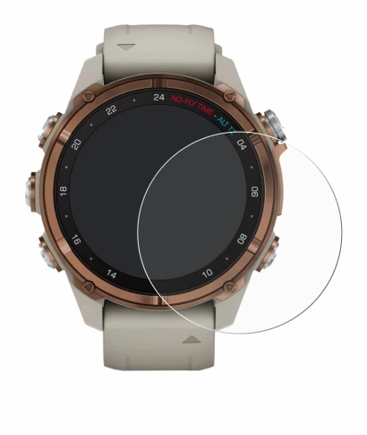 Abbildung des Geräts Garmin Descent Mk3 (43 mm) mit einer Vielzahl des Displayschutzes.