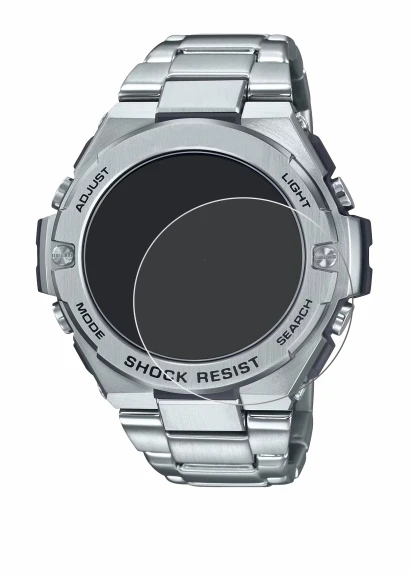 Abbildung des Geräts Casio G-Shock GST-B500D-1A mit einer Vielzahl des Displayschutzes.