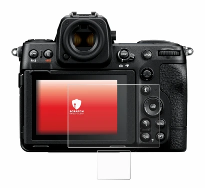 Abbildung des Geräts Nikon Z 8 (Display + Schulterdisplay) mit einer Vielzahl des Displayschutzes.