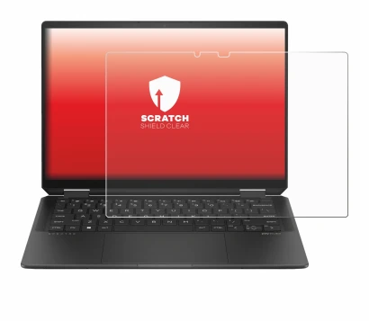 Abbildung des Geräts HP Spectre x360 (14-e) 2024 mit einer Vielzahl des Displayschutzes.